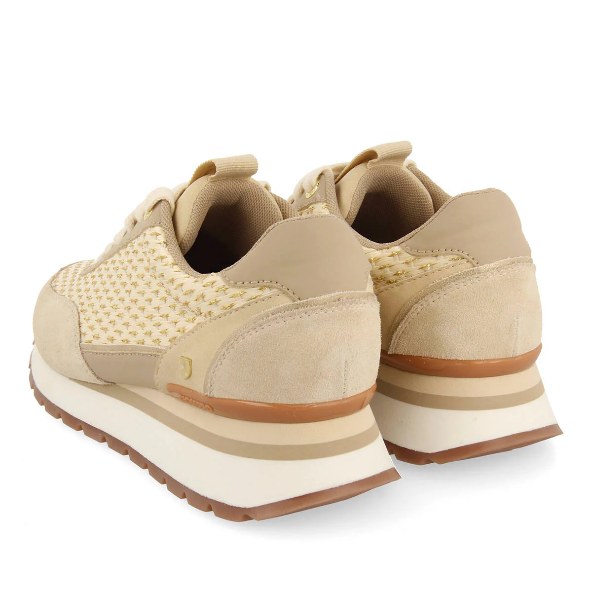 GOLDEN SNEAKERS WITH BRAIDED DETAILS FOR WOMEN GAGGI - Image 4