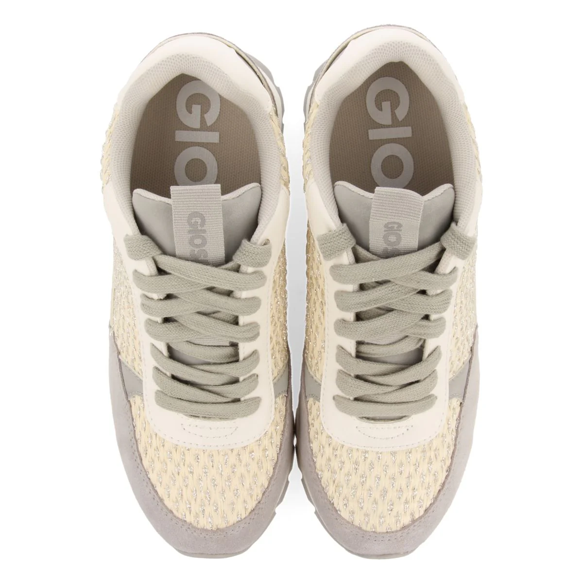 GOLDEN SNEAKERS WITH INTERNAL WEDGE AND BRAIDED DETAILS FOR WOMEN HEKAL - Image 5