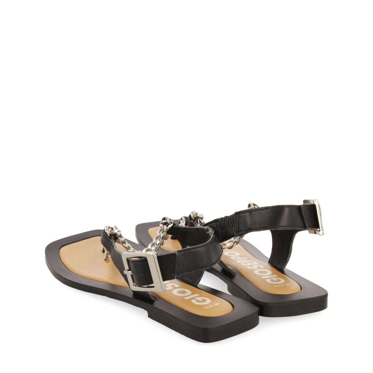 Goyave women's black sandals with decorative chain - Image 5