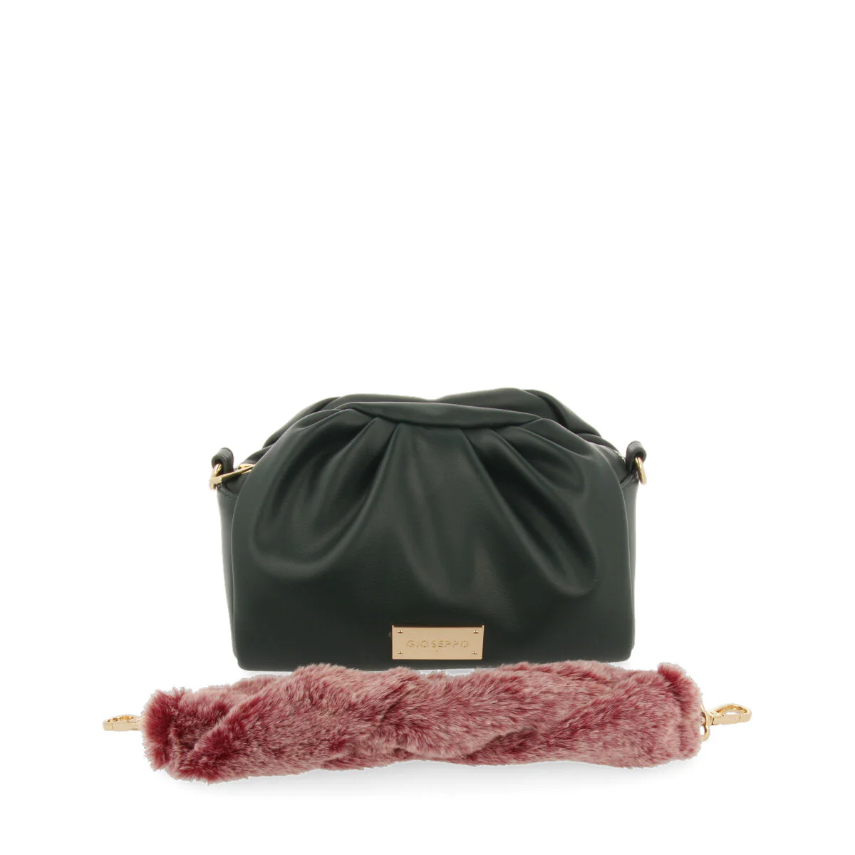 Gravdal frilly green bag with a furry handle - Image 3