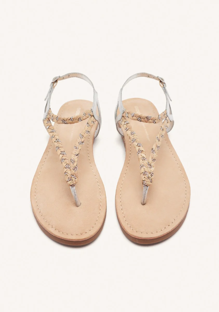 GREEK SANDALS LEATHER, RAFFIA AND SHINE LIMINGTON - Image 4