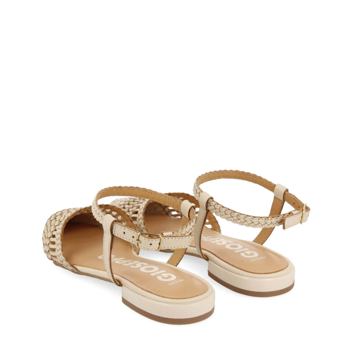 Gressey women's off-white braided leather slingback ballet flats - Image 4