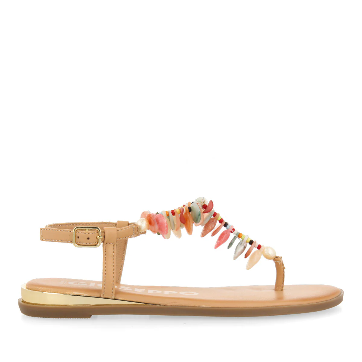 Guaraita women's sandals with mini wedges and multicoloured shells - Image 2