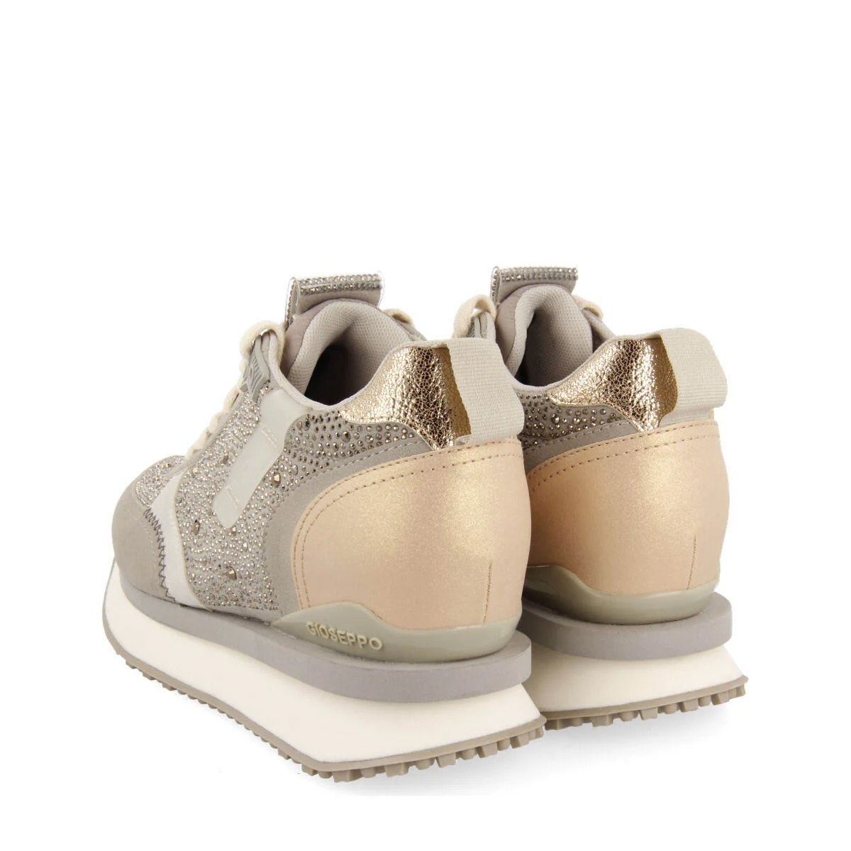 Hanko women's grey monochrome sneakers with crystals - Image 4
