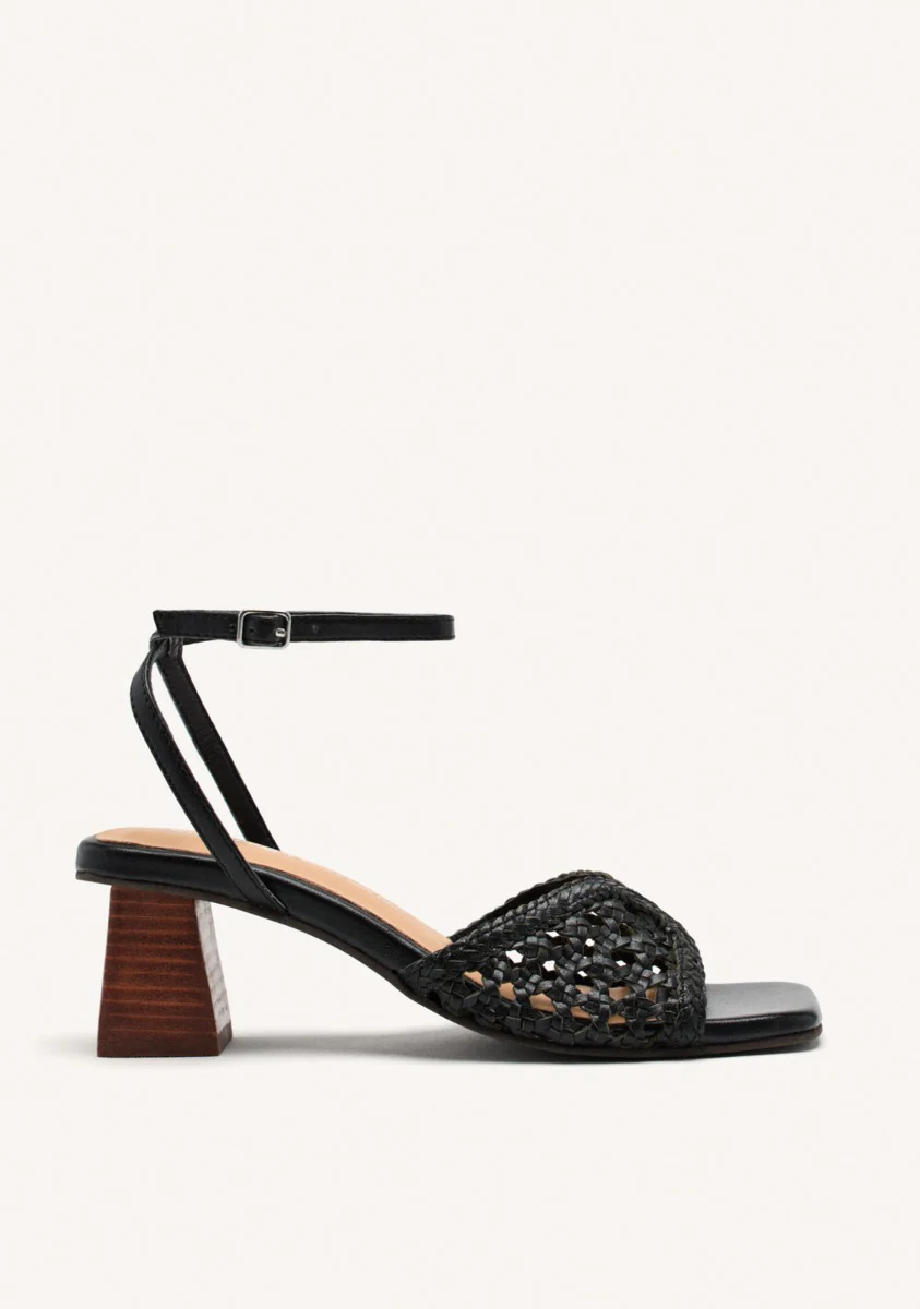 HEEL BRAIDED LEATHER SANDALS BURNSIDE