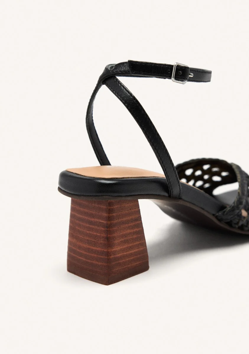 HEEL BRAIDED LEATHER SANDALS BURNSIDE - Image 3