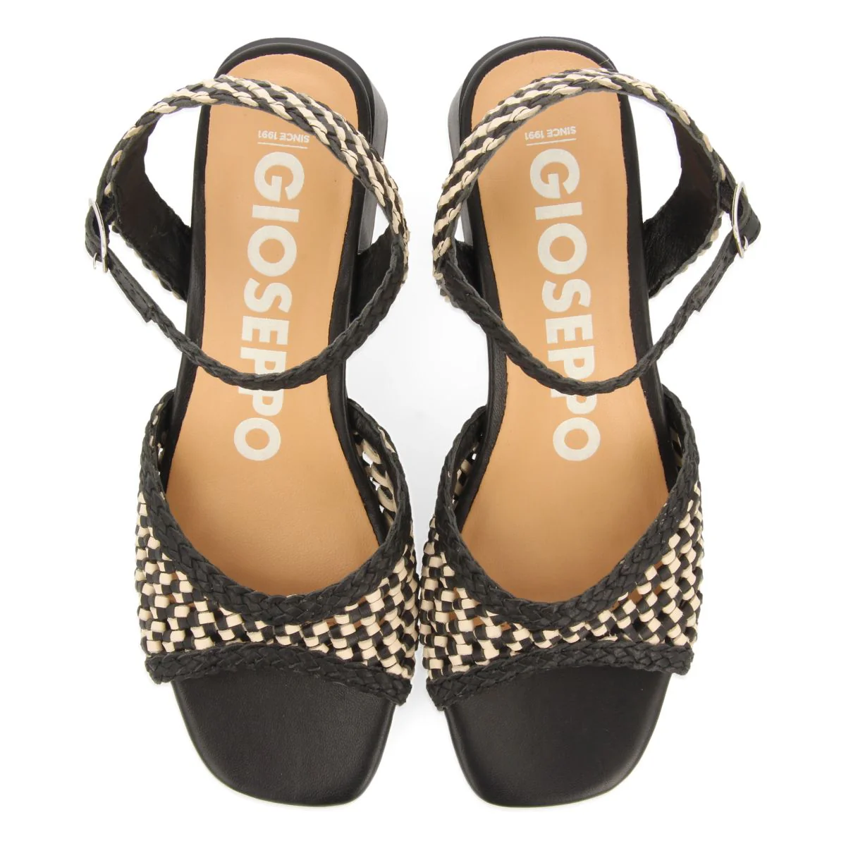 HEEL SANDALS WITH TWO-TONE BRAIDED VAMP FOR WOMEN LADOCK - Image 5