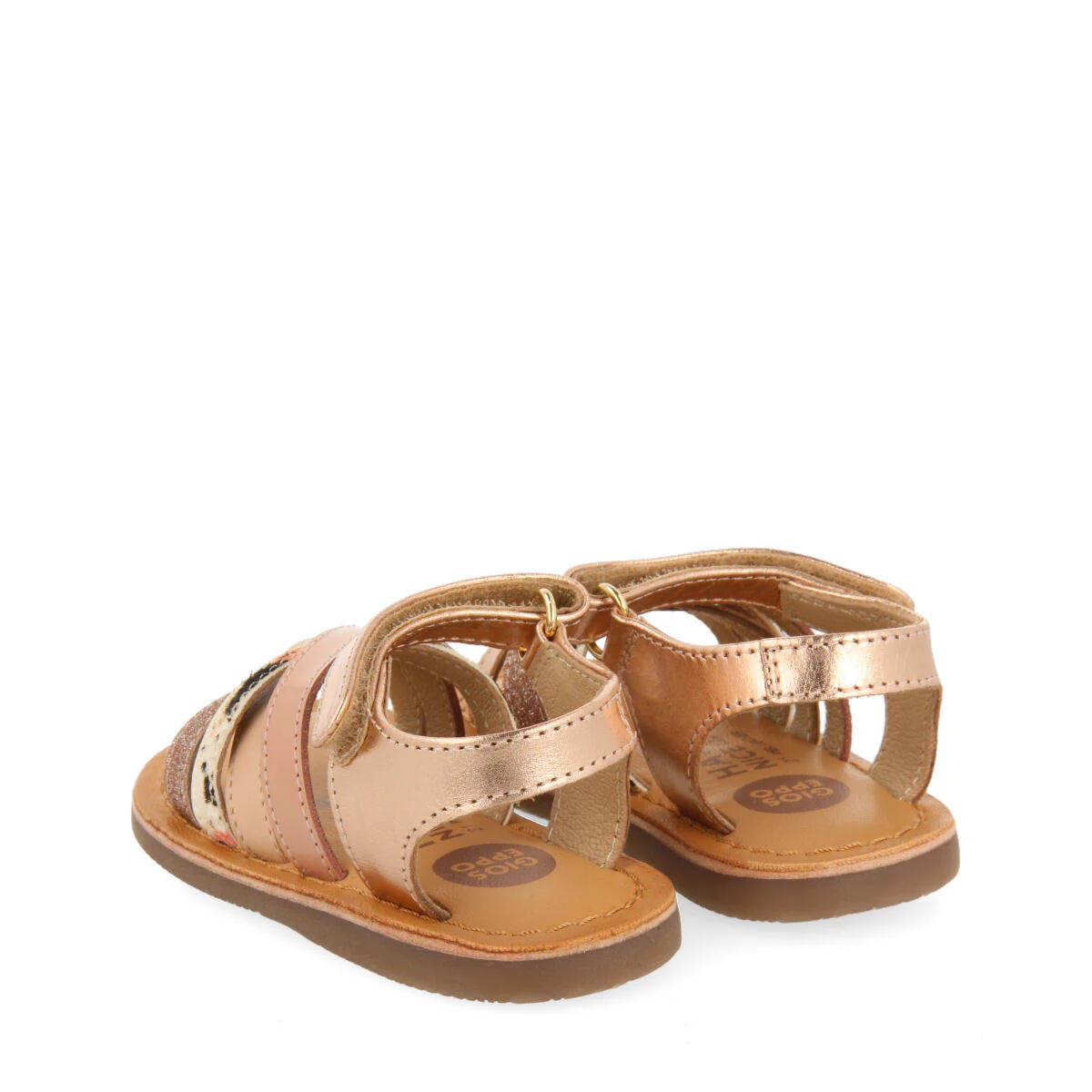 Houdan girlsink animalrint leather sandals - Image 4