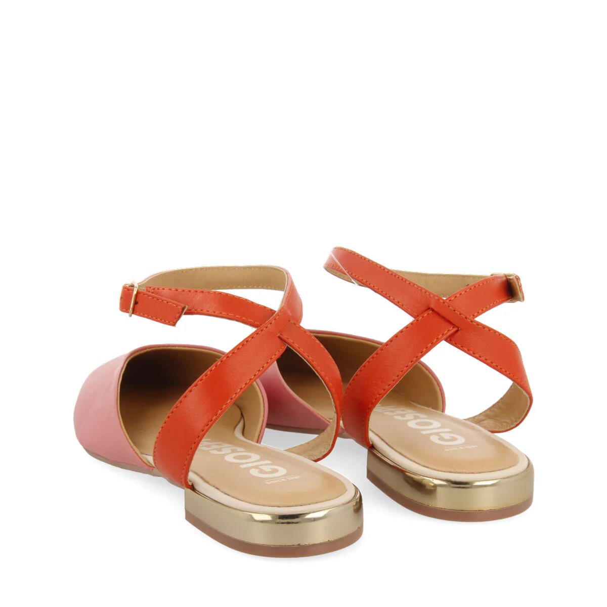 Iconha women's pink leather slingback ballet flats with ankle strap fastening - Image 5