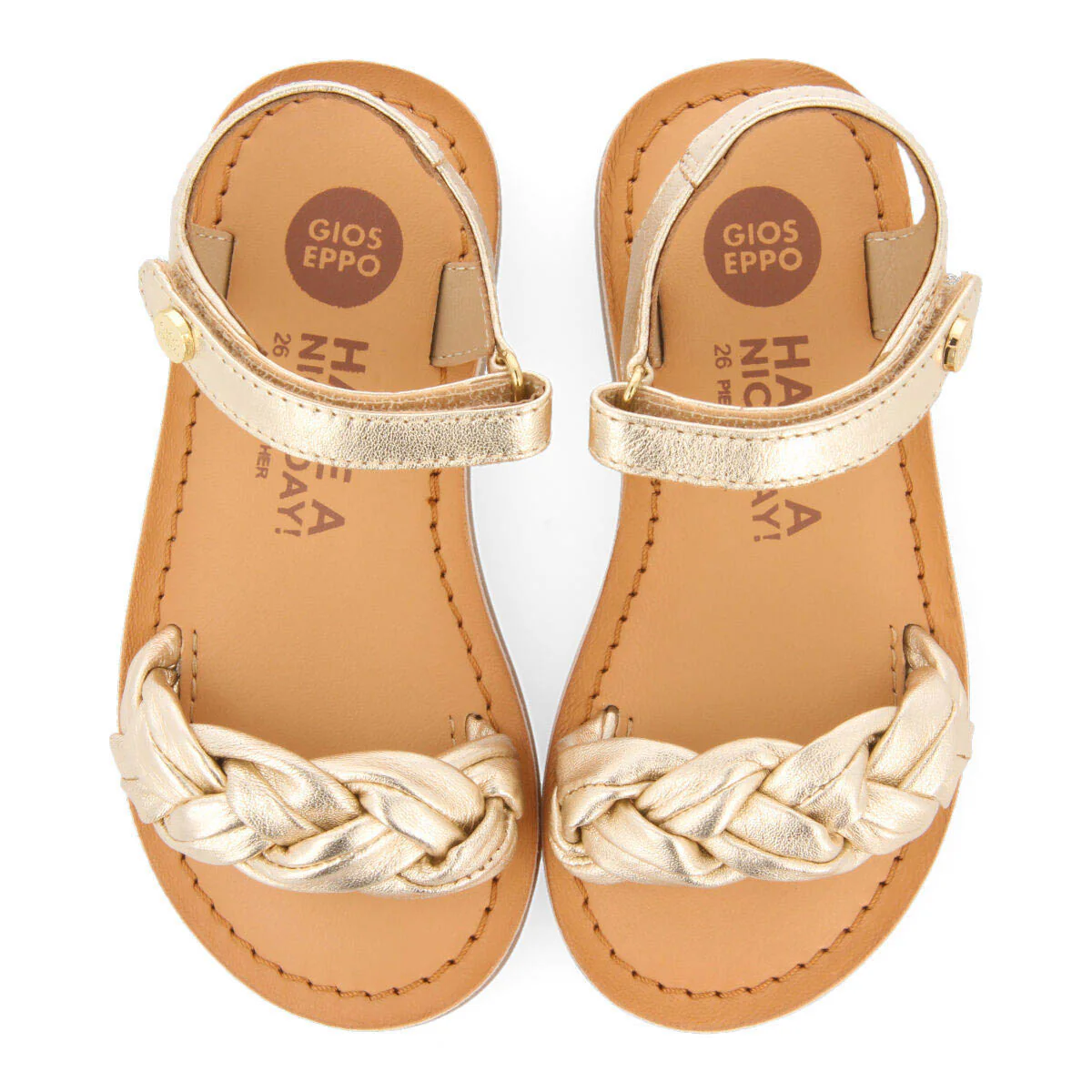 Ingai girlslatinumlaited leather sandals - Image 3