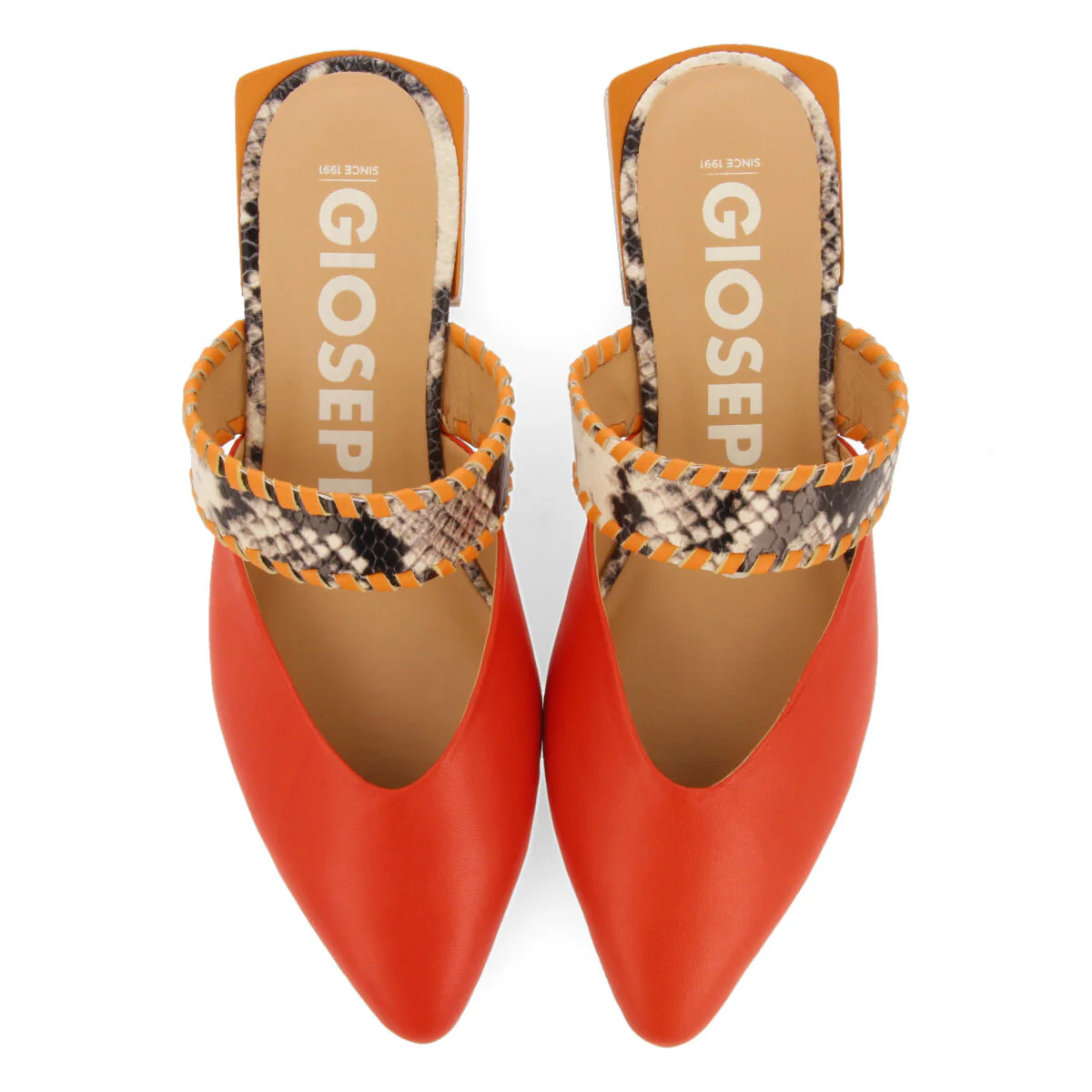 Inhapim women's orange slingback sandals with strap - Image 3