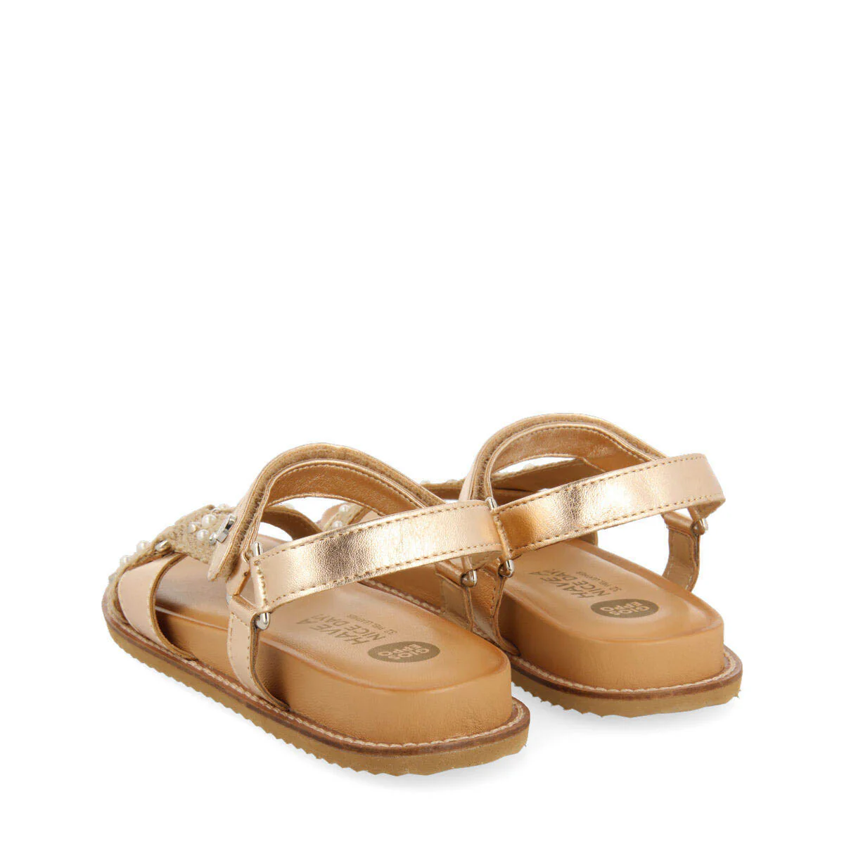 Ipameri girls rose gold sandals with anatomical insoles and jute - Image 4