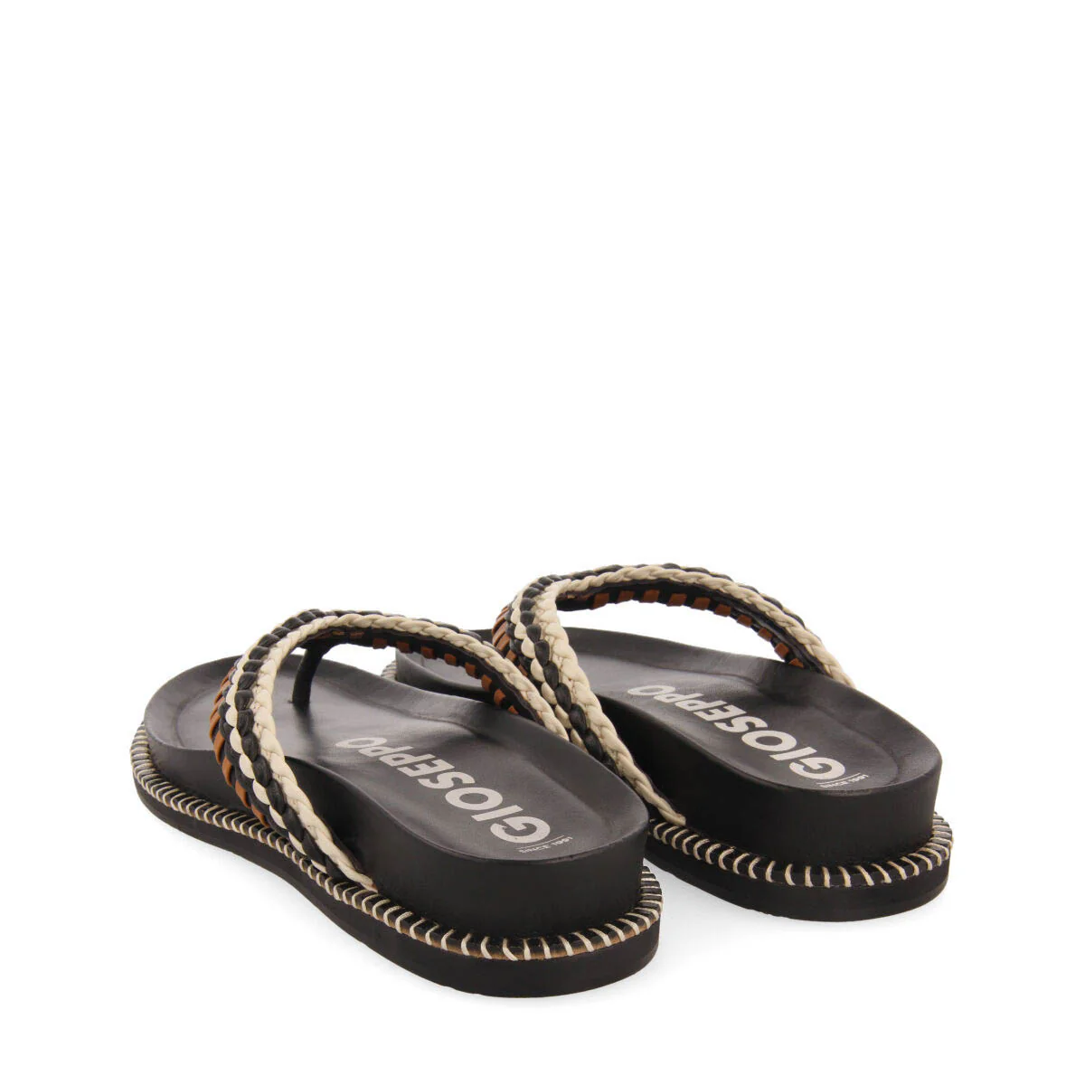 Itaja women's black sandals with geometric details - Image 4