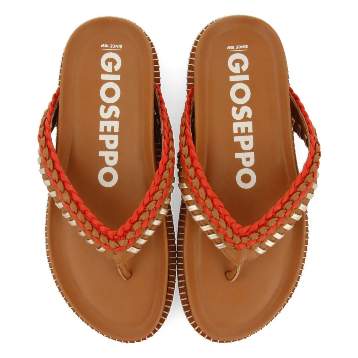 Itaja women's tan sandals with geometric details - Image 3