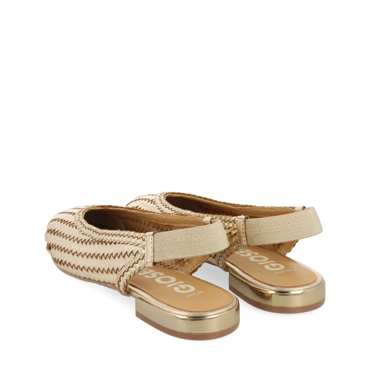 Itapora women's gold braided leather slingback ballet flats - Image 4