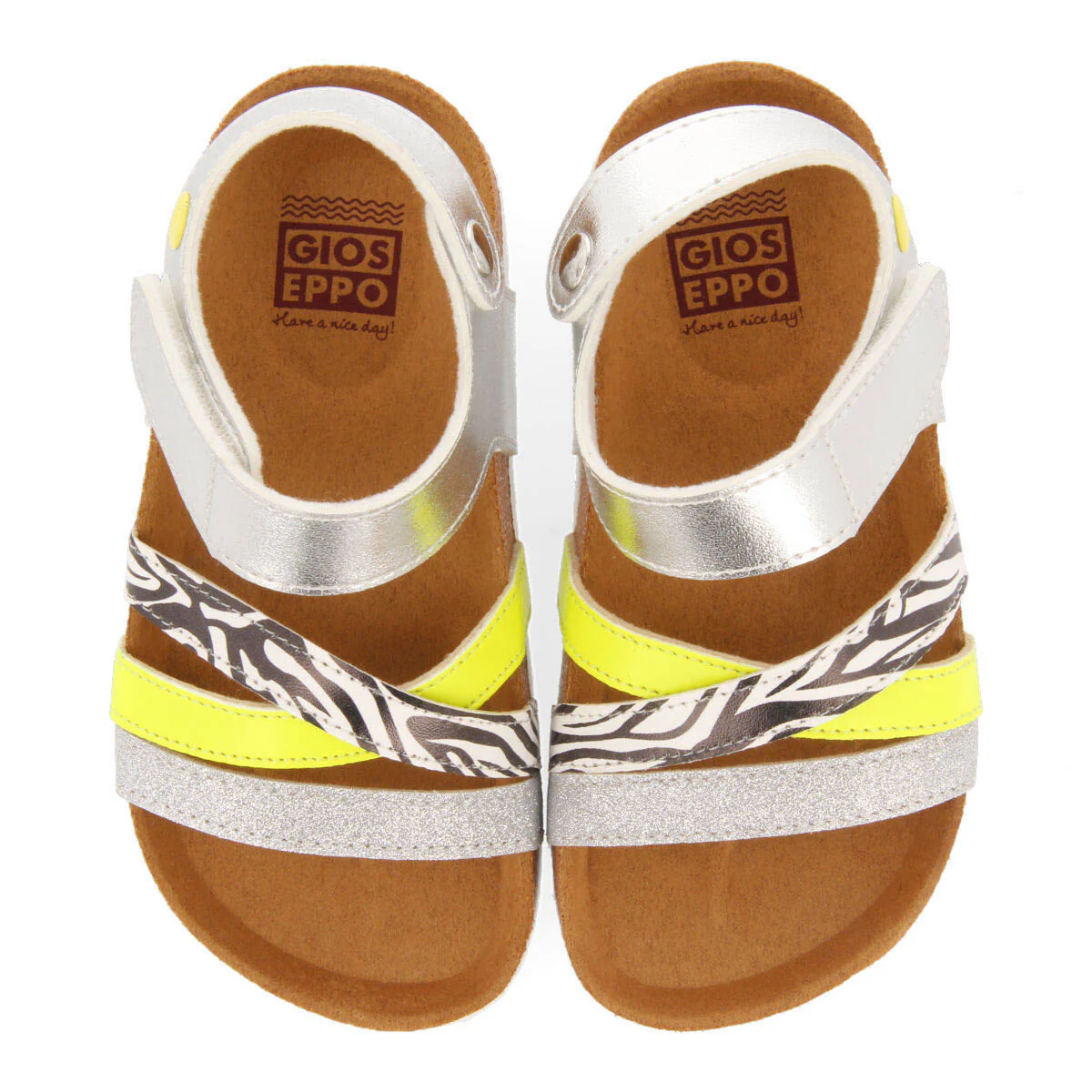 Itinga girls silver footbed sandals with glittery details - Image 4