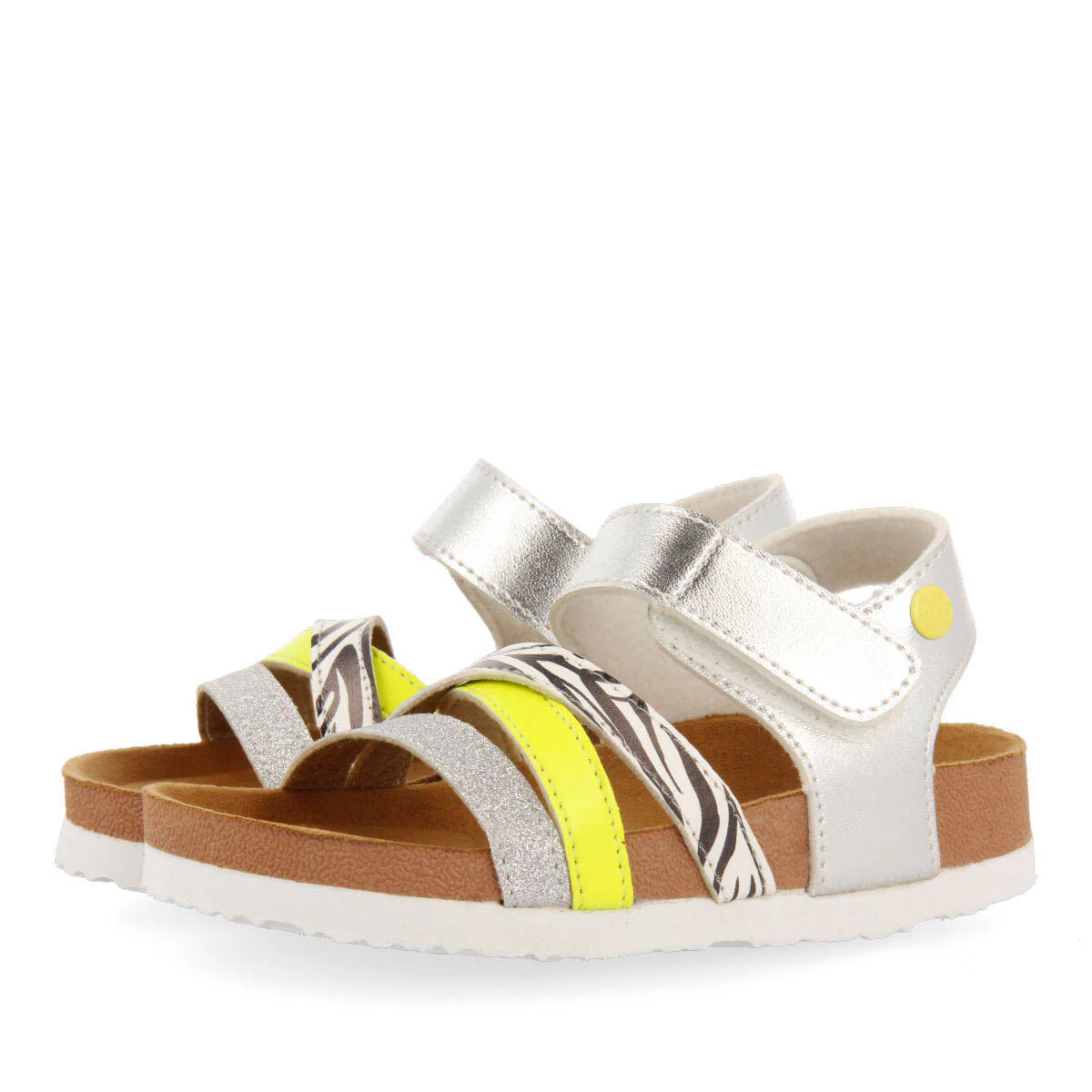 Itinga girls silver footbed sandals with glittery details - Image 3