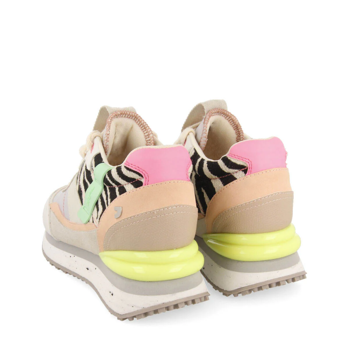 Jaciara women's white sneakers with inner wedges and a range of textures and prints - Image 4