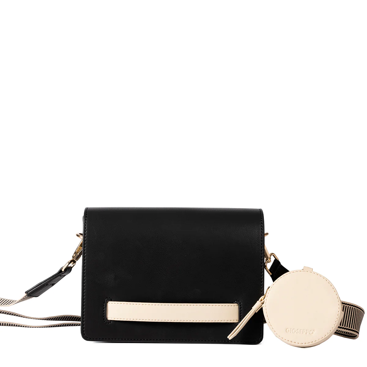 Jaren black crossbody bag with cream details