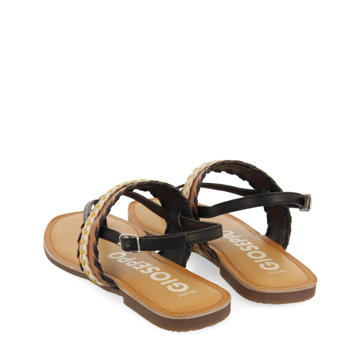 Jatai women's black sandals with geometric details - Image 4