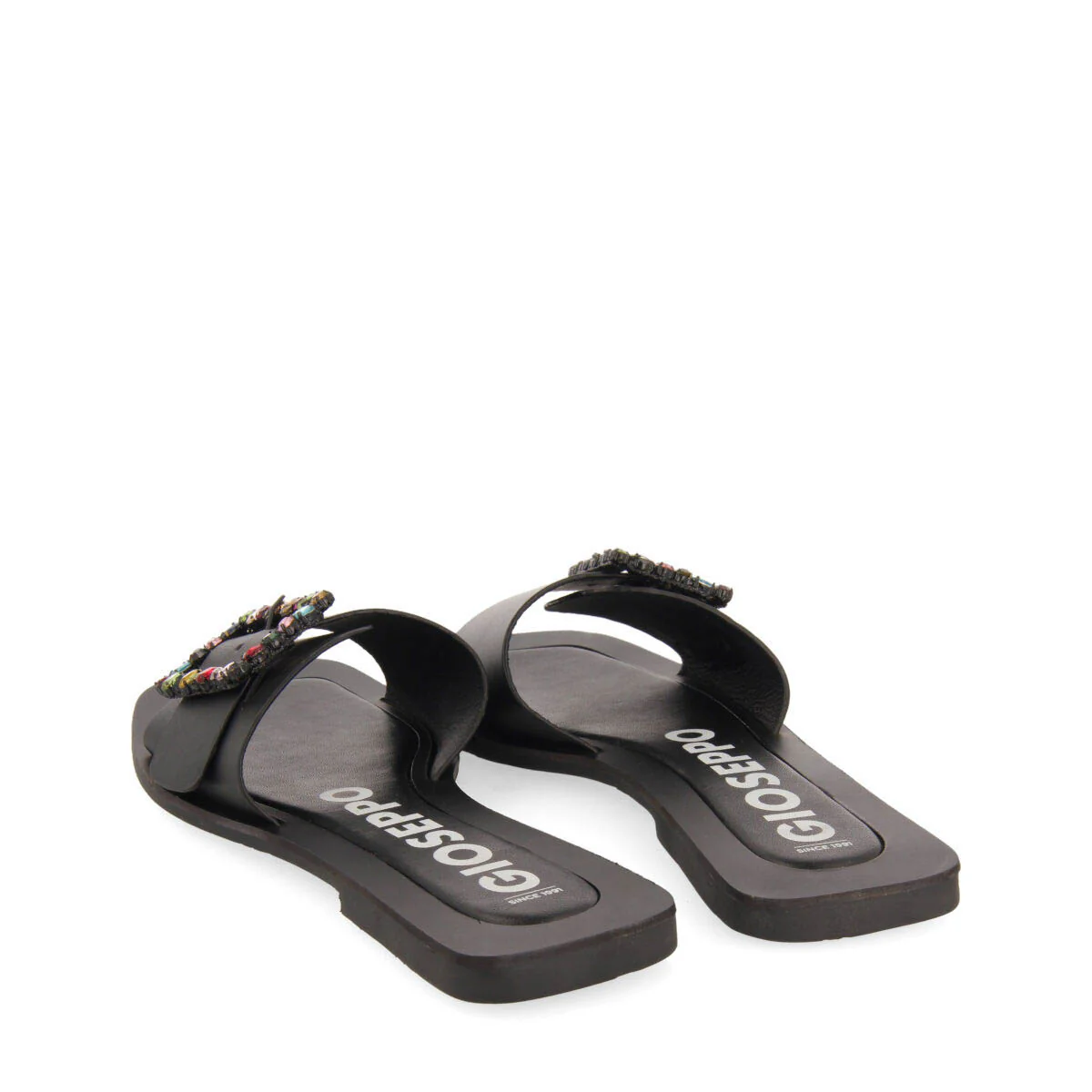 Jequitai women's flat slide sandals with multicoloured crystal buckles - Image 4