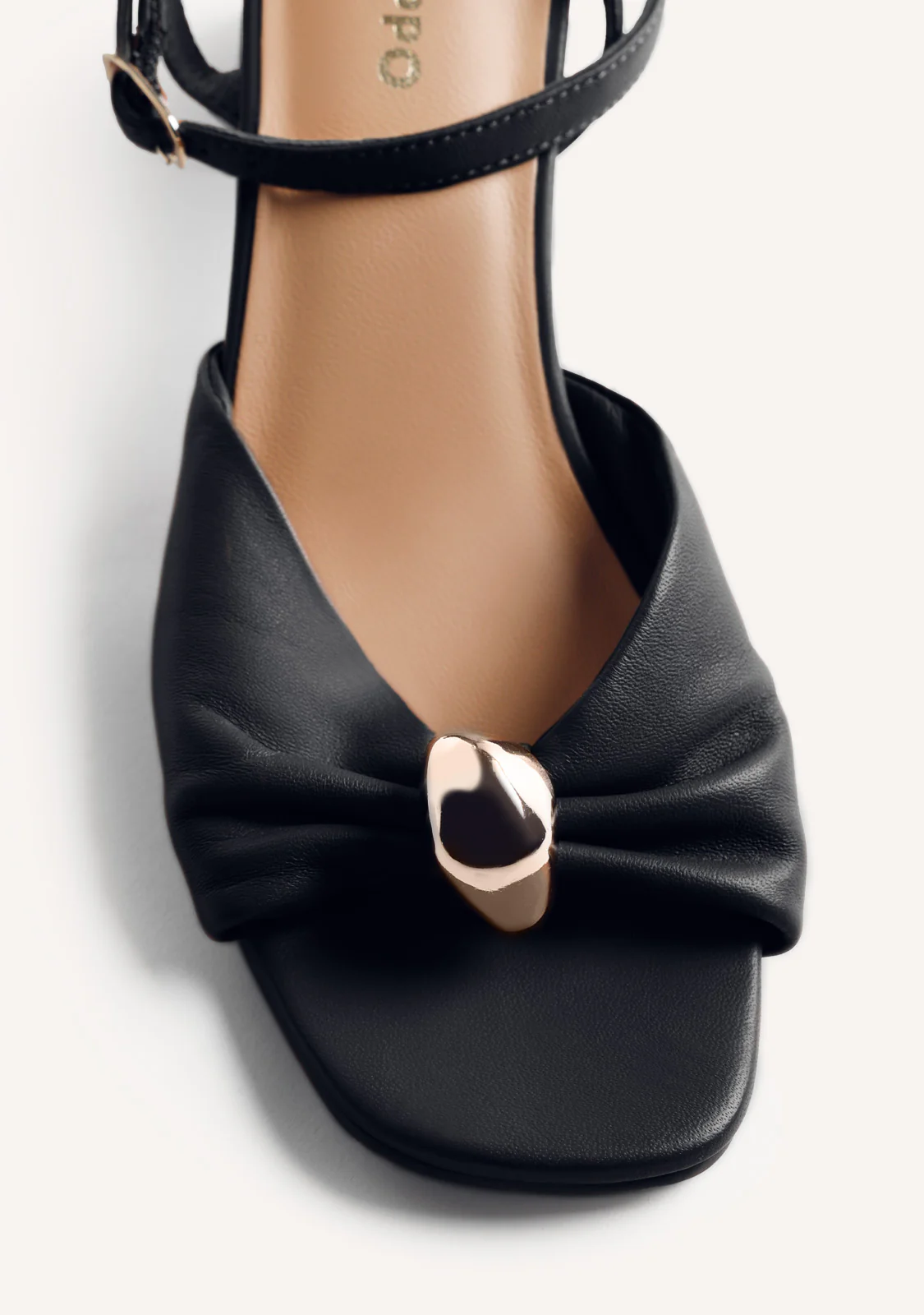 JEWEL LEATHER HEELED SANDALS KABARNET - Image 3