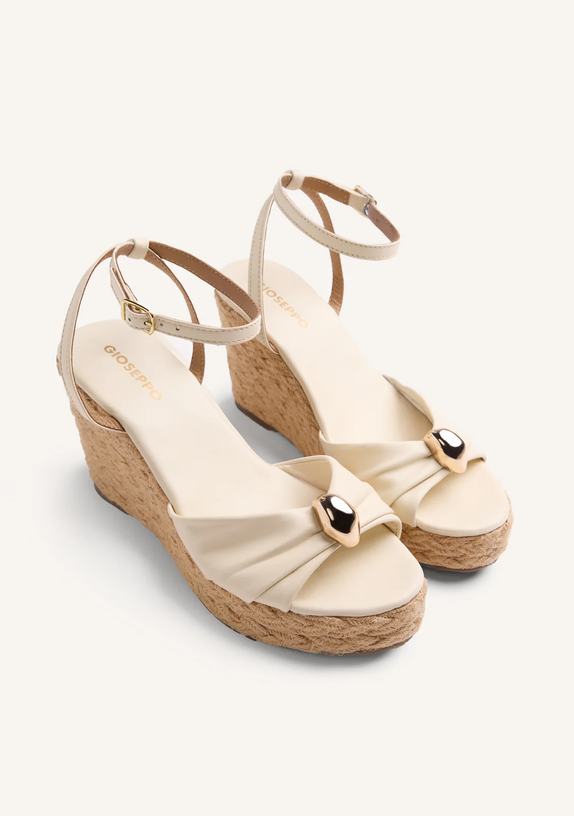 JEWEL LEATHER WEDGE SANDALS SOUDAN - Image 2