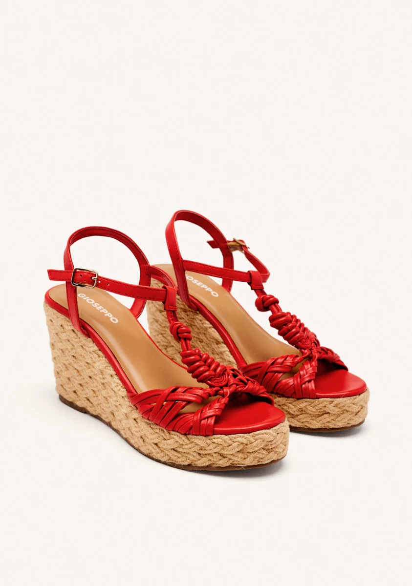 JUTE WEDGE LEATHER SANDALS CASTINE - Image 2