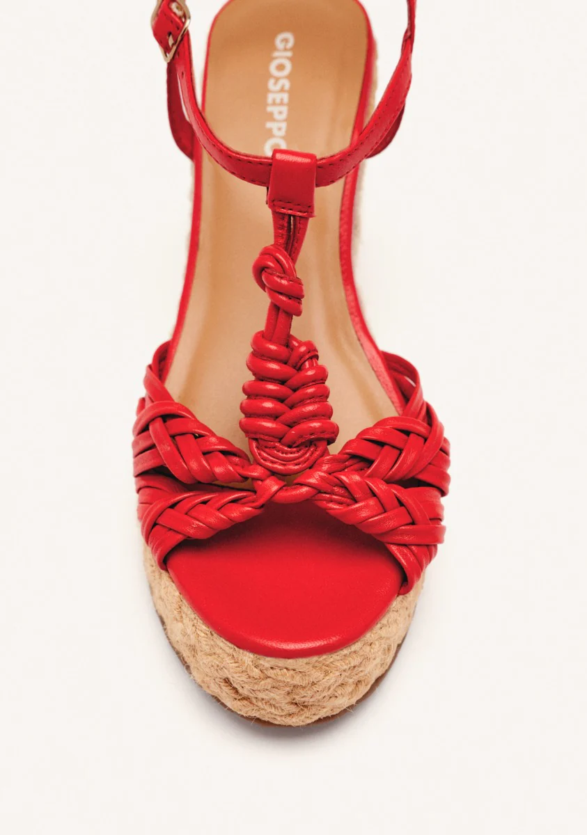 JUTE WEDGE LEATHER SANDALS CASTINE - Image 3