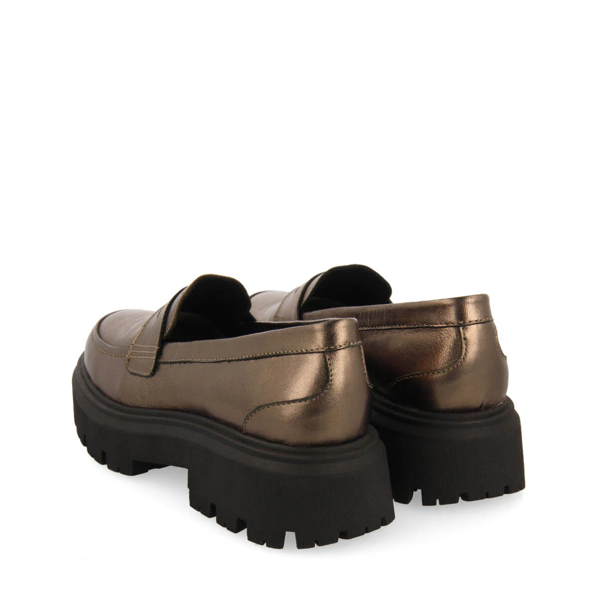 Kabelvas women's dark silver leather moccasins with track soles - Image 5