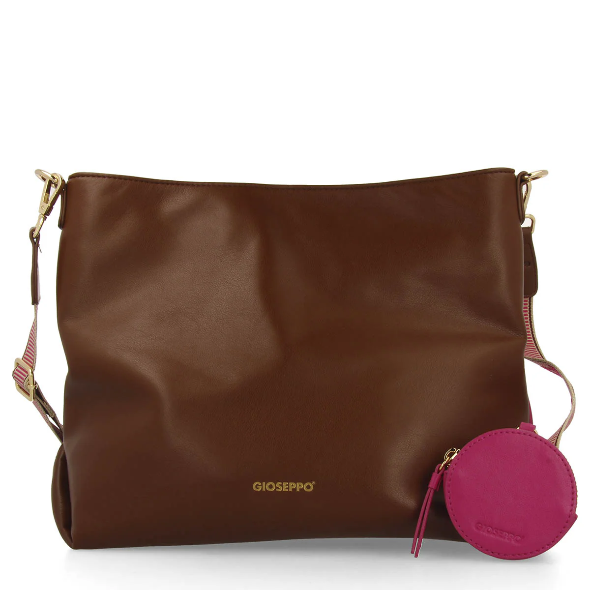 Kallham brown shopper bag with pink details