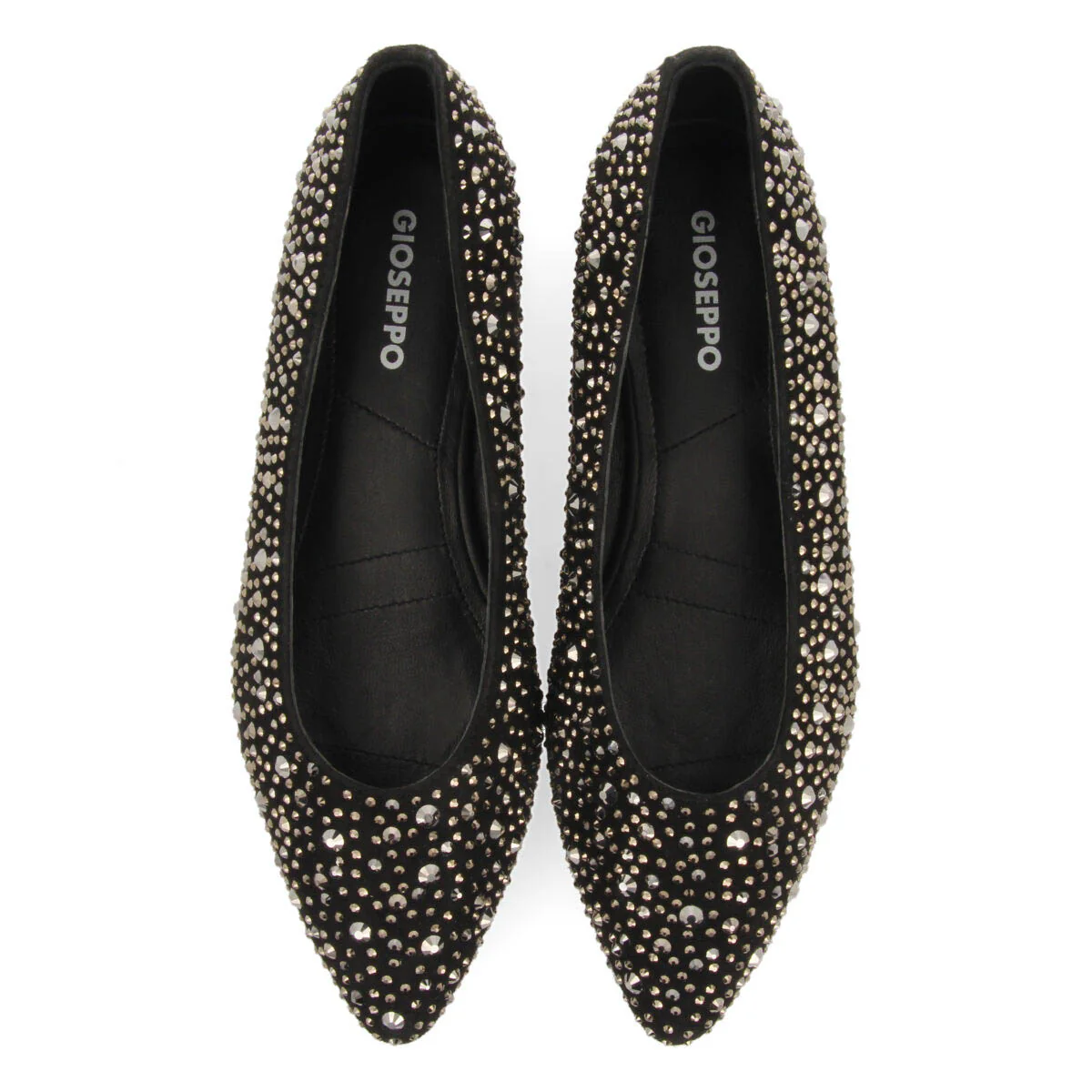 Kannus women's black ballet flats with rhinestones - Image 3