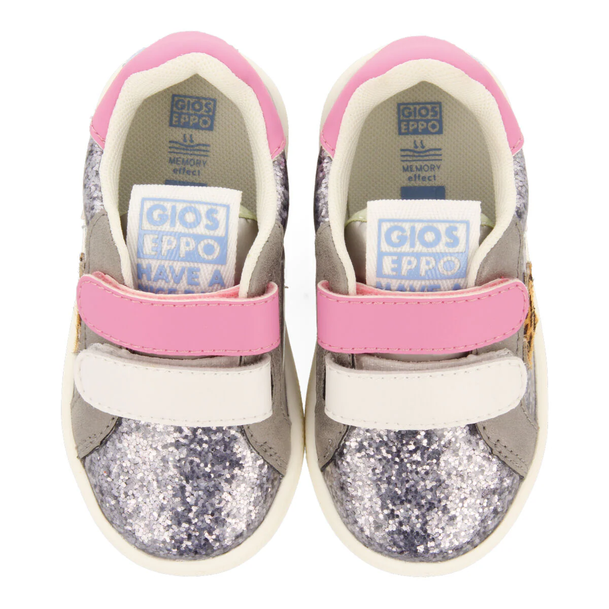 Kasnas babies' dark silver sneakers with stars - Image 3