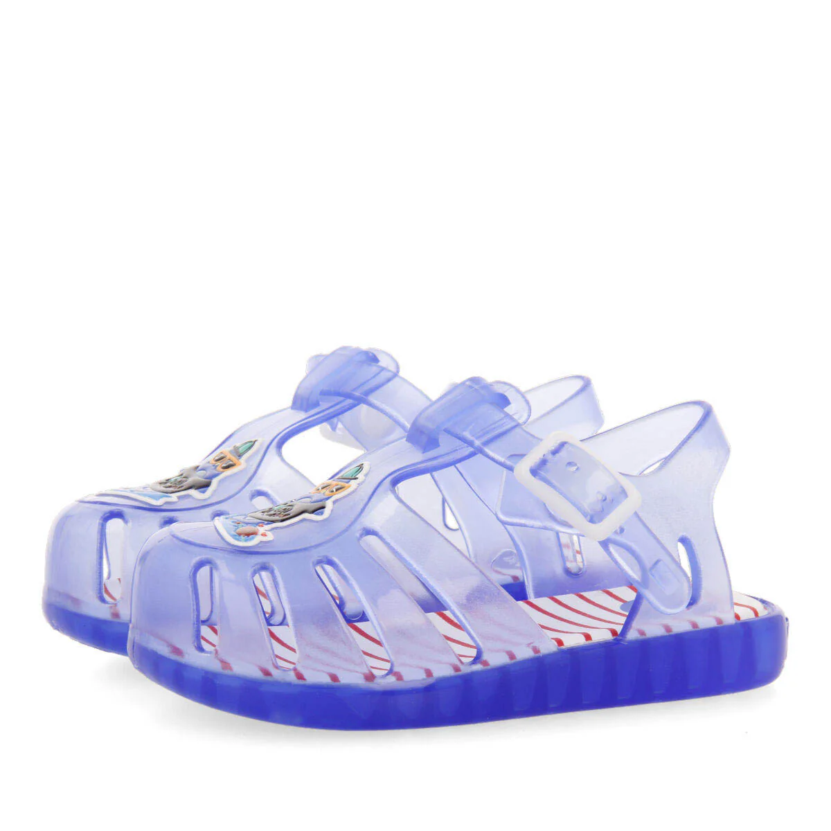Kawit babies blue jelly sandals withenguin design - Image 2