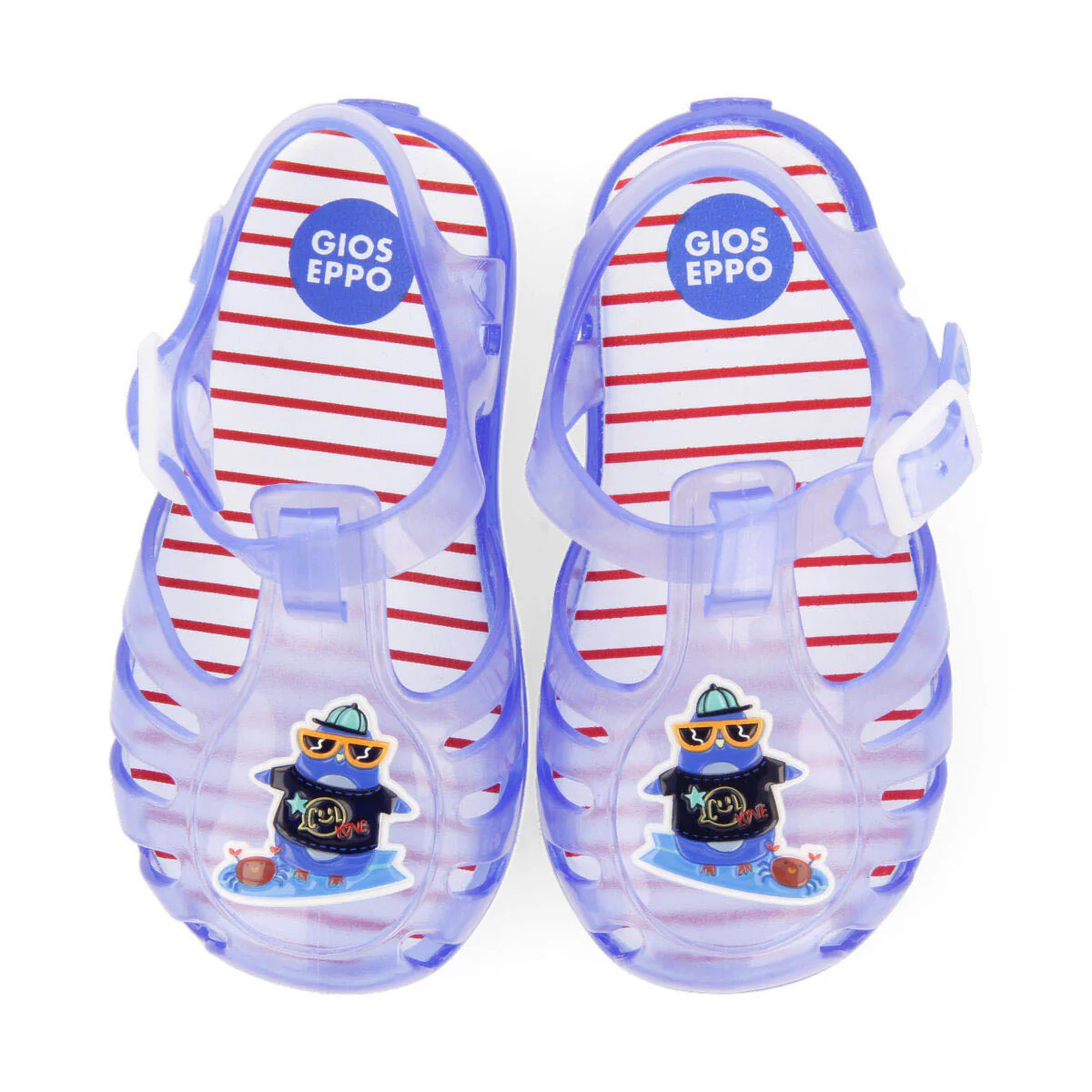 Kawit babies blue jelly sandals withenguin design - Image 3