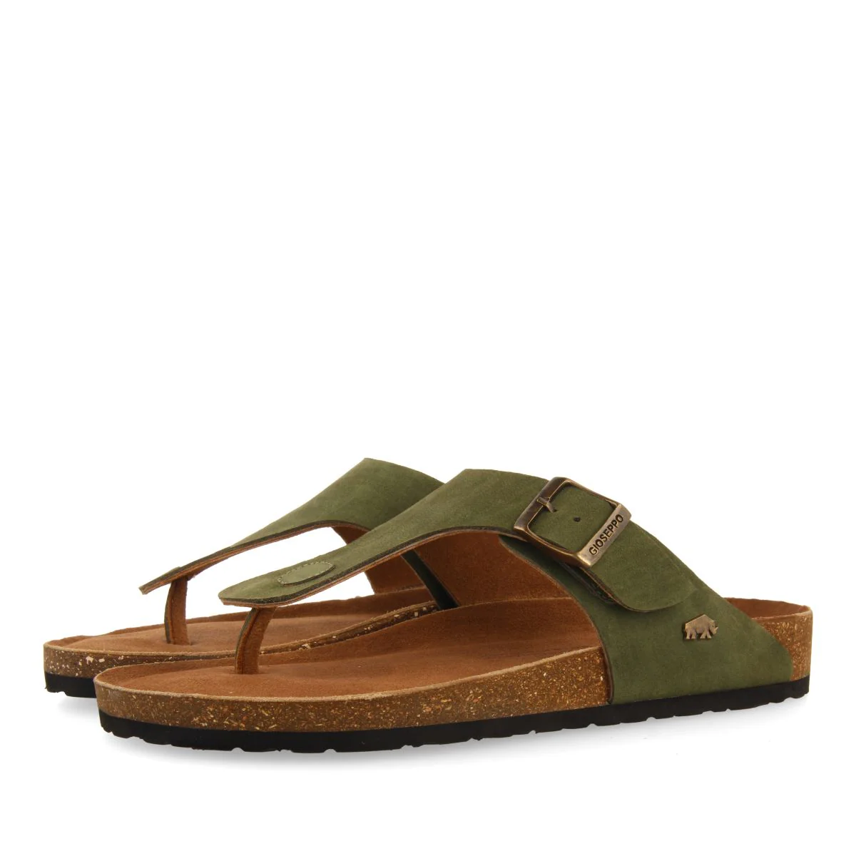 KHAKI LEATHER GREEK STYLE SANDALS WITH BIO SOLE FOR MEN RUSKIN - Image 2