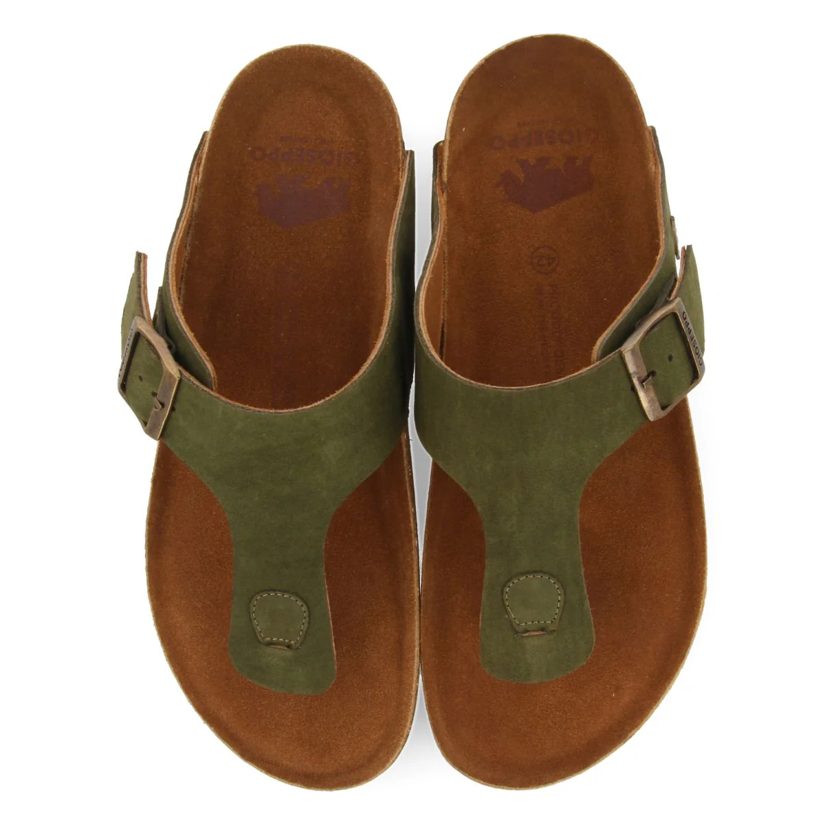KHAKI LEATHER GREEK STYLE SANDALS WITH BIO SOLE FOR MEN RUSKIN - Image 4