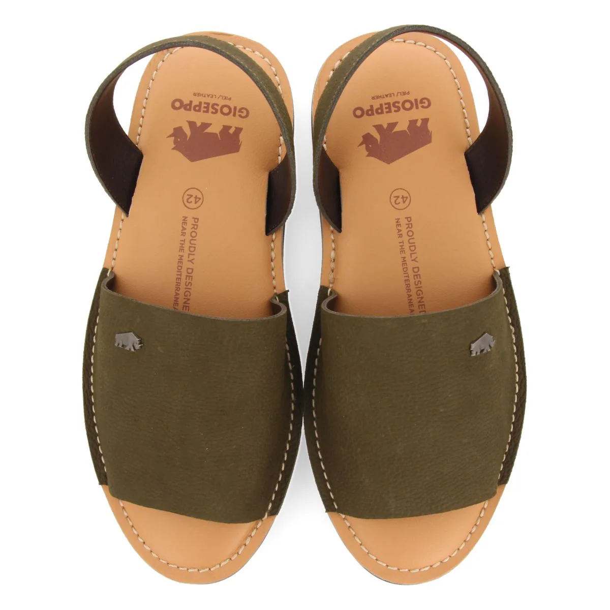 KHAKI LEATHER MENORQUINAS STYLE SANDALS FOR MEN PENRYN - Image 4