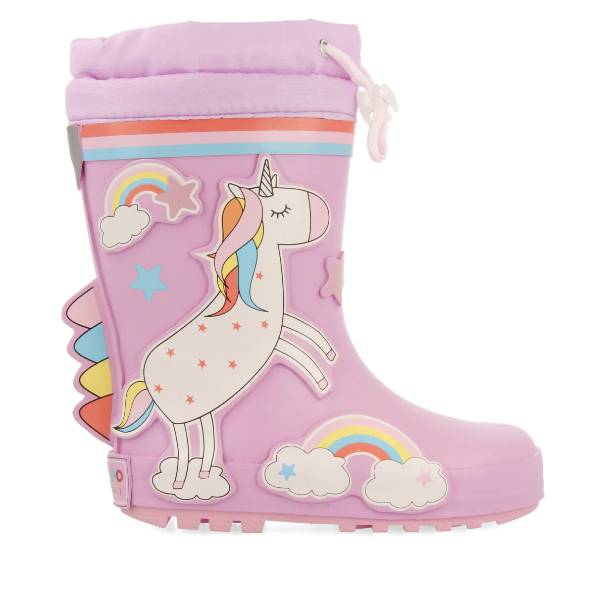 Kinloss children's mauve unicorn-print welly boots