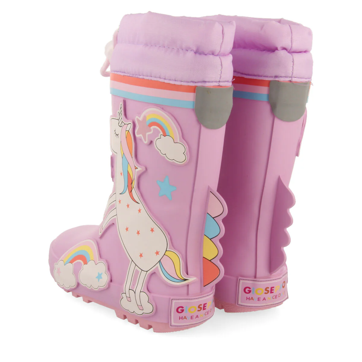 Kinloss children's mauve unicorn-print welly boots - Image 3