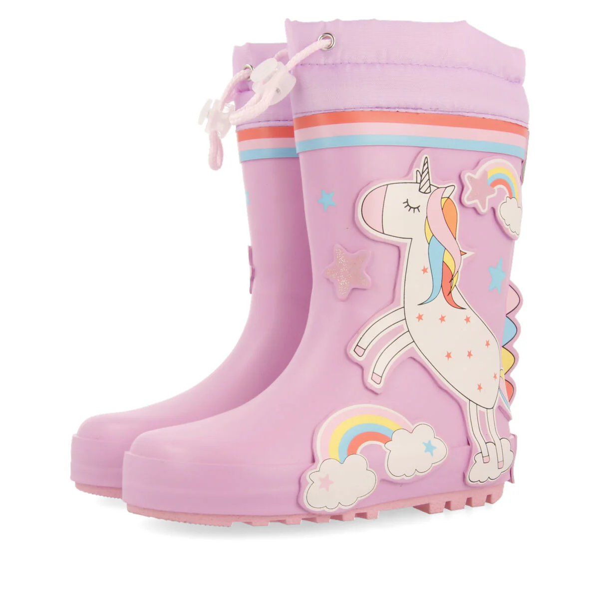 Kinloss children's mauve unicorn-print welly boots - Image 4