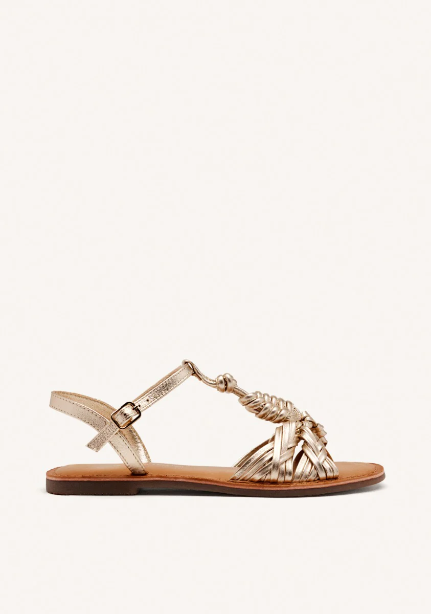 KNOTTED LEATHER FLAT SANDALS WALDEN - Image 2