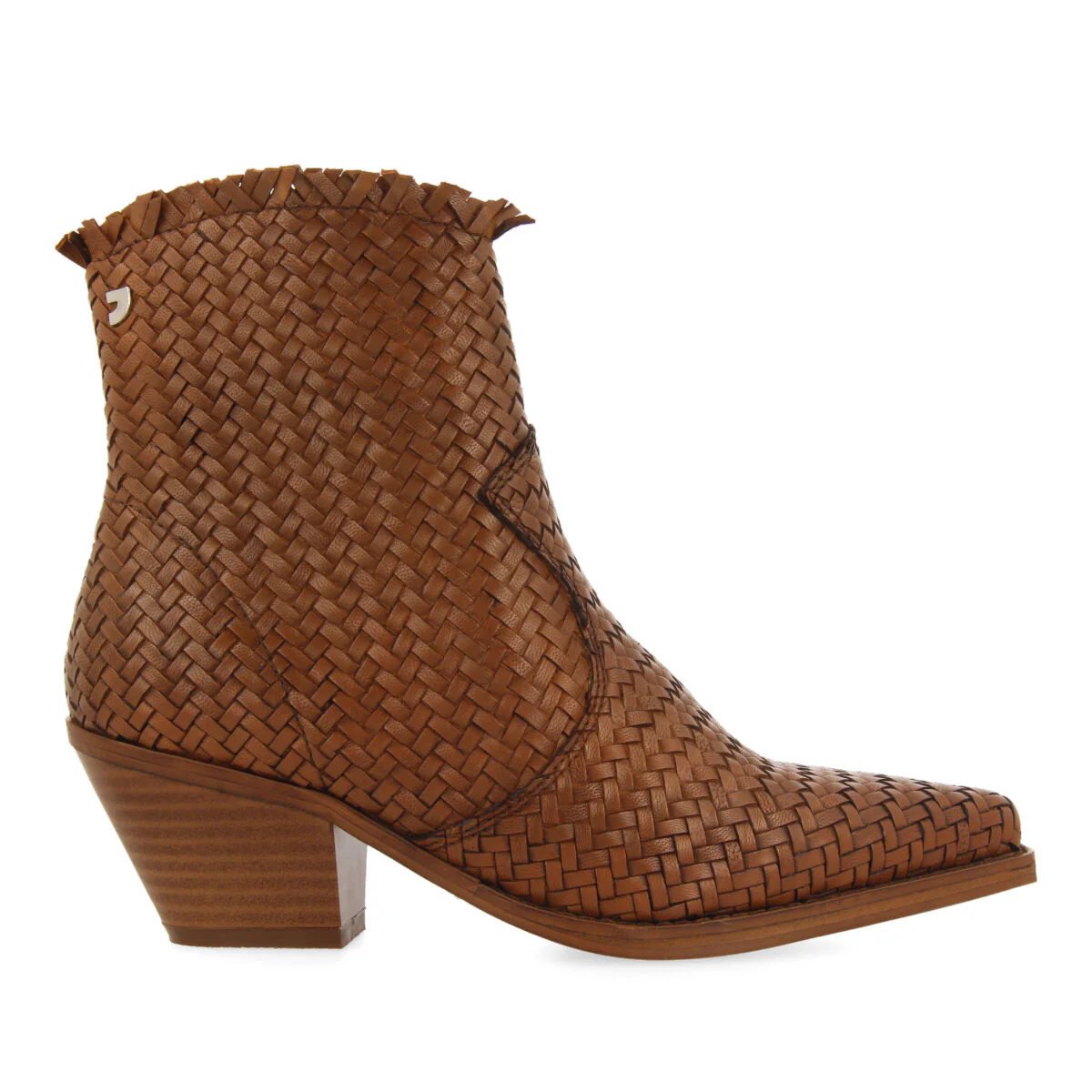 Kokkola women's tan braided leather cowboy boots