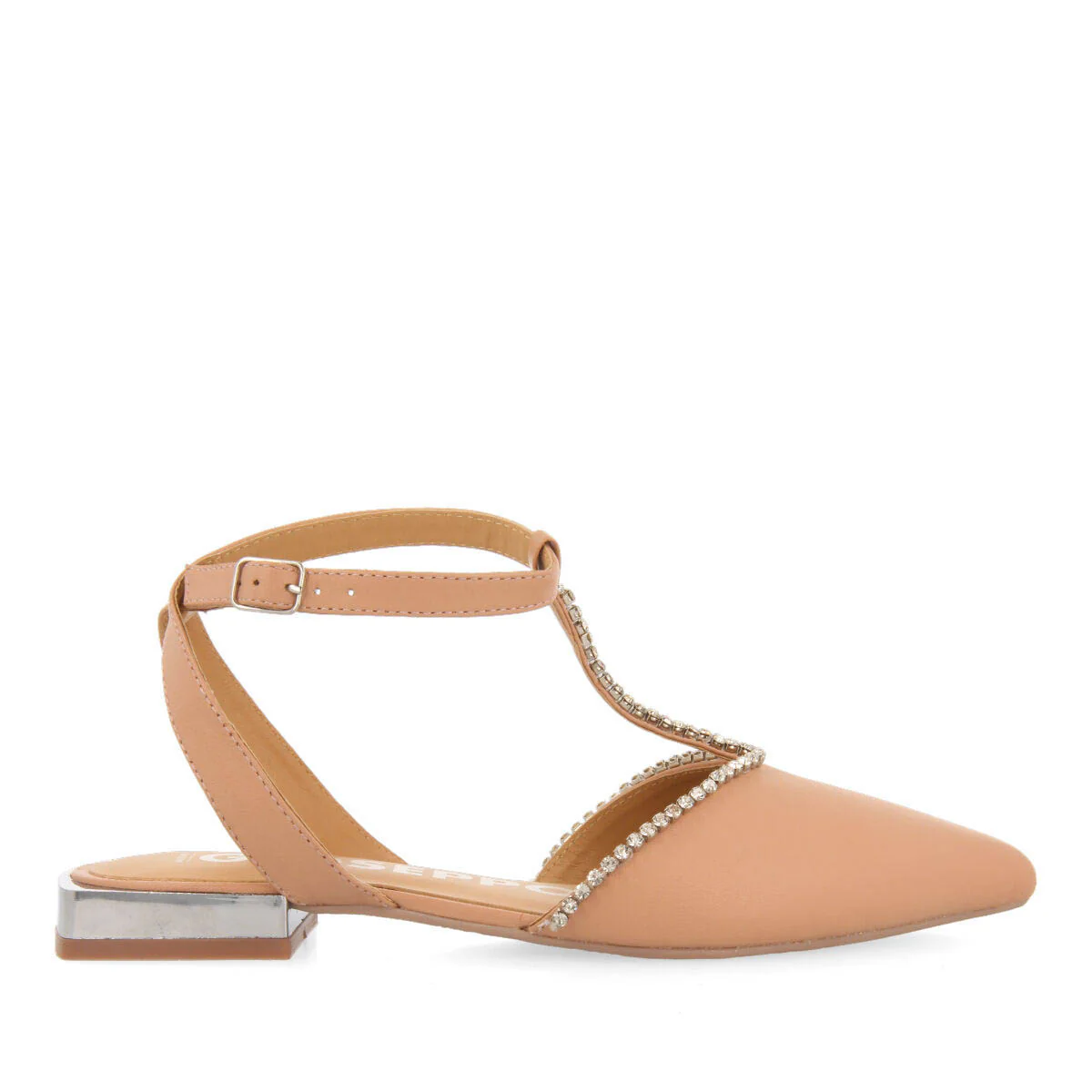 Laiz women's nude leather slingback ballet flats