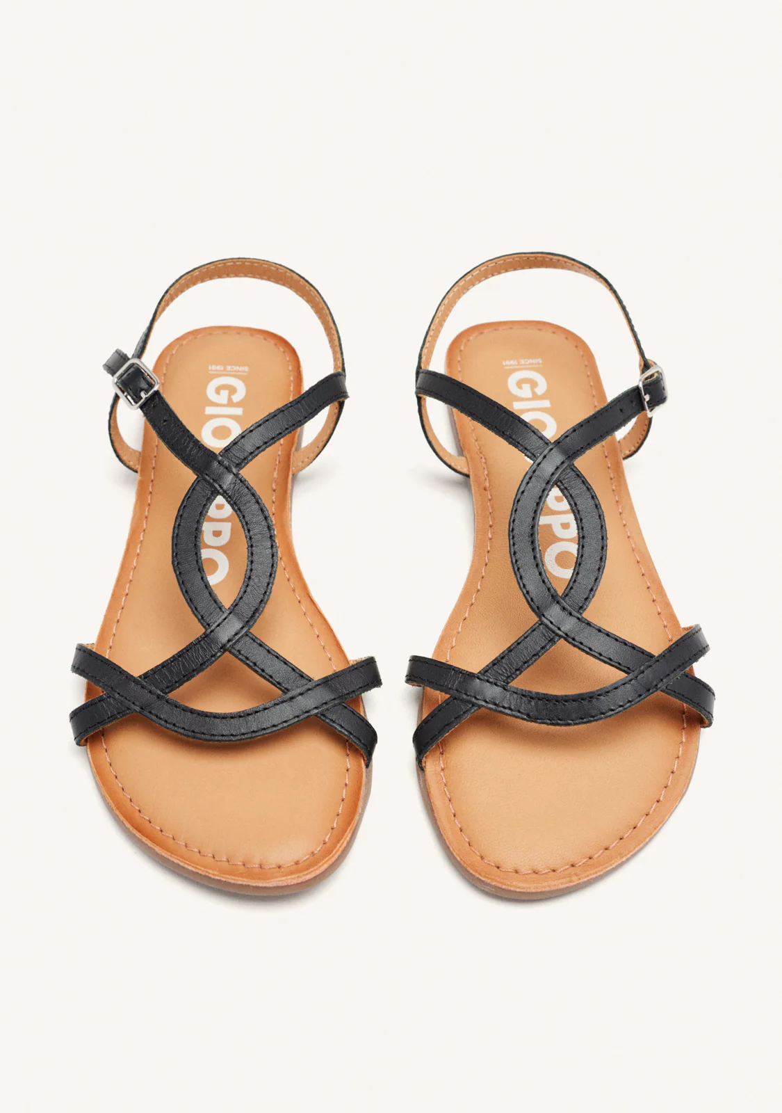 Lamim women's black sandals with thin straps - Image 2