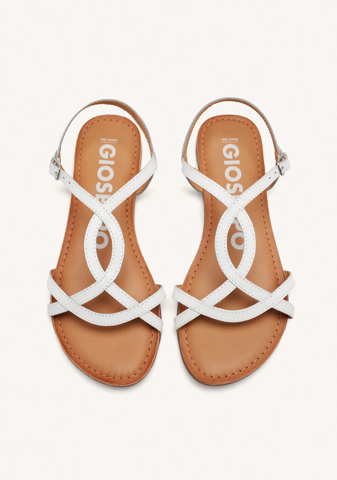 Lamim women's white sandals with thin straps - Image 3
