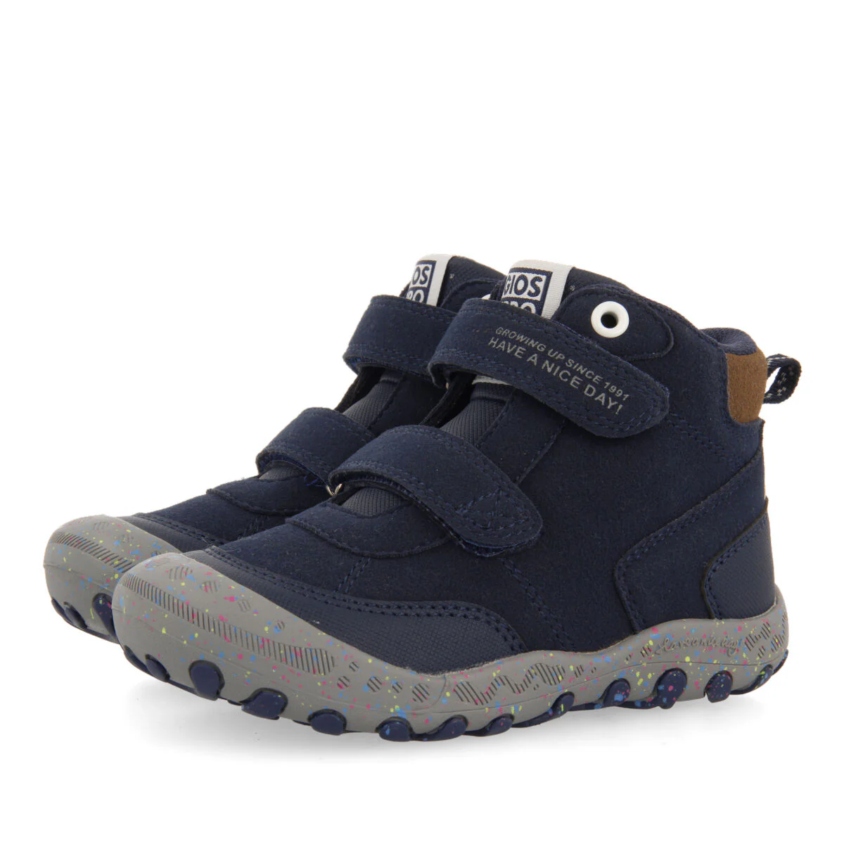 Larbert children's navy blue hiking boot-style sneakers - Image 2