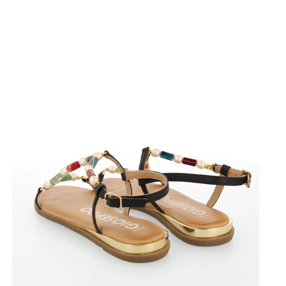 Lasson women's multicoloured sandals with stones and pearls - Image 5