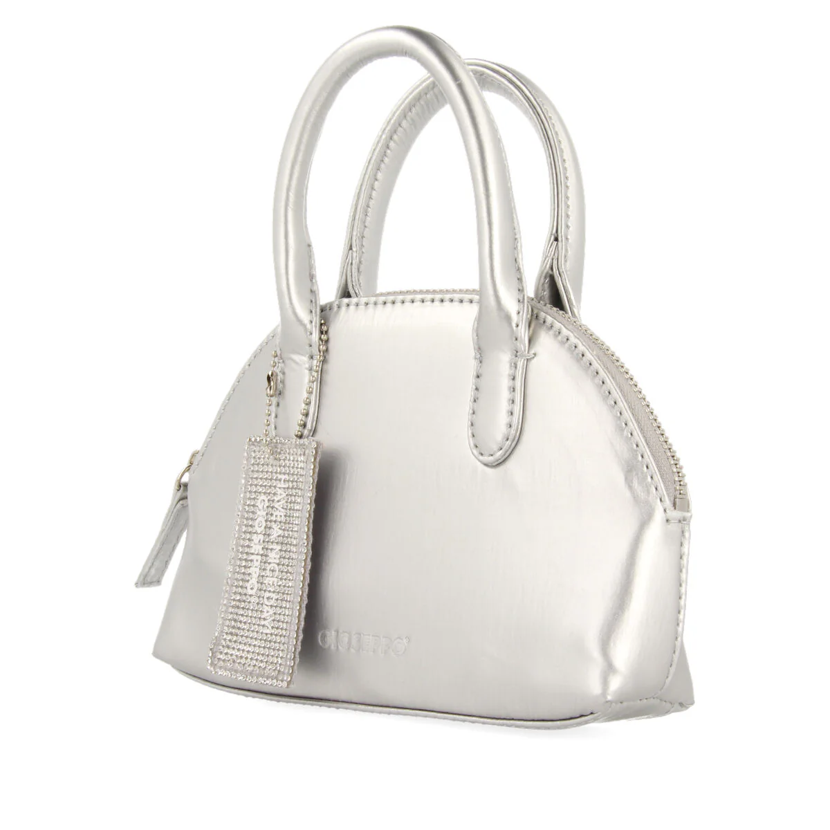 Lausa mini silver crossbody bag with handles - Image 2