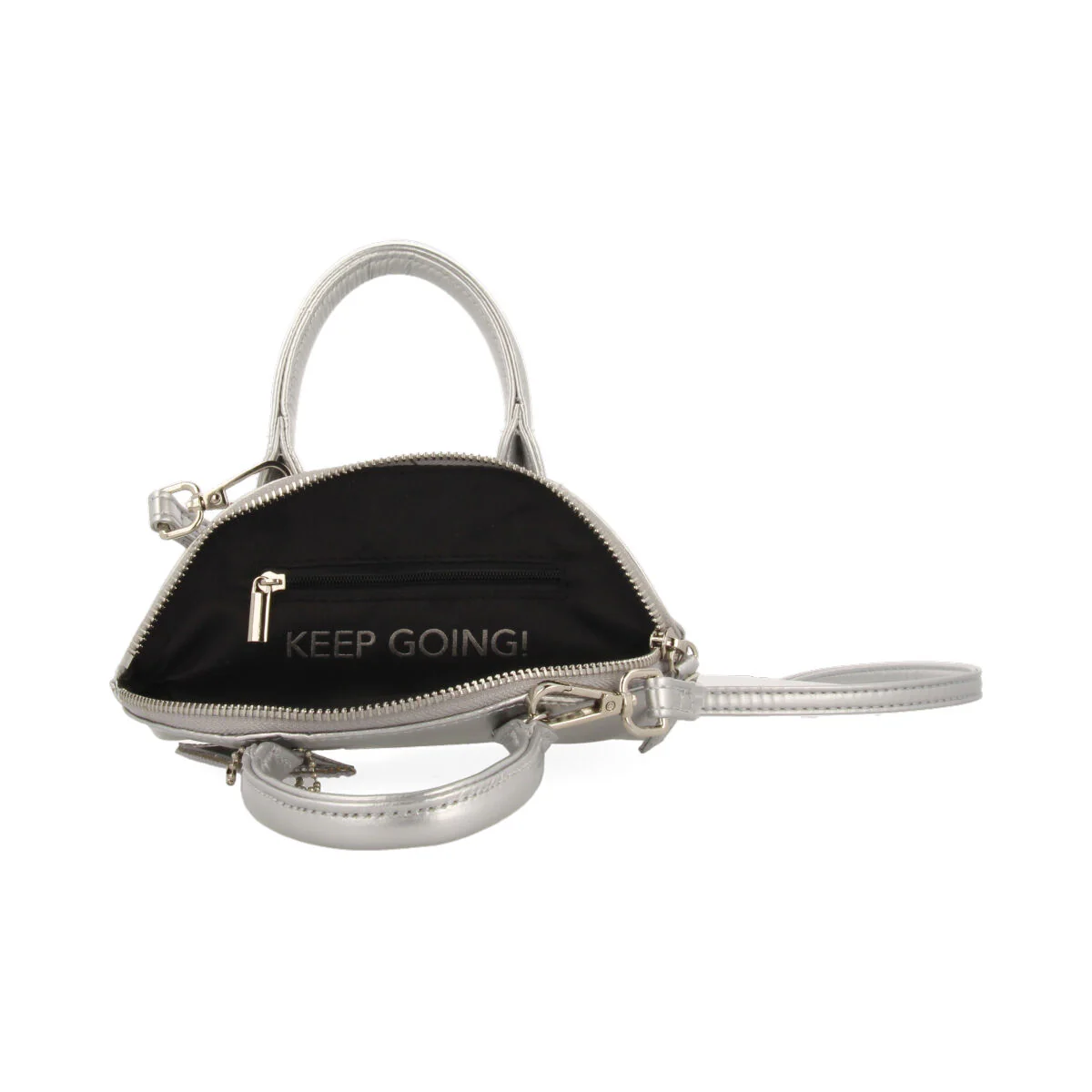 Lausa mini silver crossbody bag with handles - Image 3